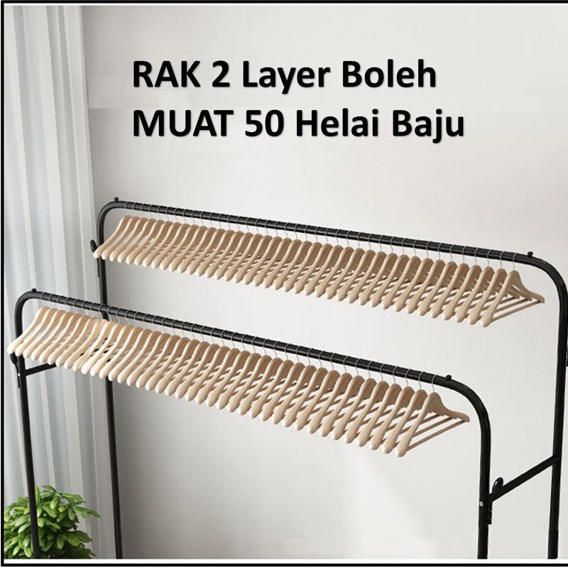 Rak Baju 2 Layer - Promo 50% Today